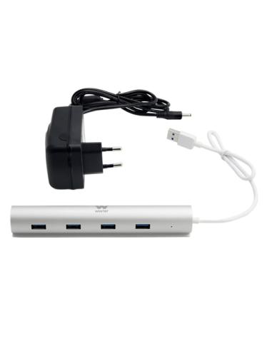 Woxter Hub 73 USB 3.2 Gen 1 (3.1 Gen 1) Type-A 5000 Mbit/s Plata