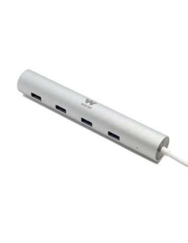 Woxter Hub 73 USB 3.2 Gen 1 (3.1 Gen 1) Type-A 5000 Mbit/s Plata