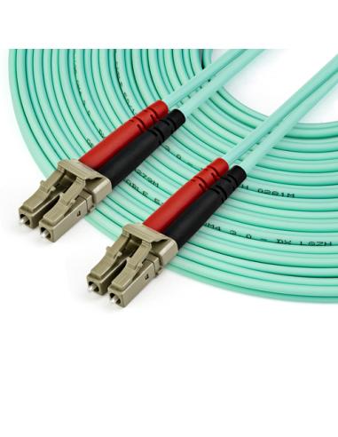StarTech.com Cable de 10m de Fibra Óptica Multimodo LC/UPC a LC/UPC OM4 - 50/125µm - Fibra LOMMF/VCSEL - Redes de 100G - Cable L