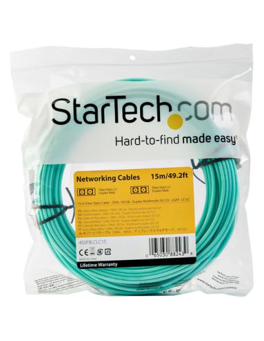 StarTech.com Cable de 1m de Fibra Óptica Multimodo LC/UPC a LC/UPC OM4 - 50/125µm - Fibra LOMMF/VCSEL - Redes de 100G - Cable LS