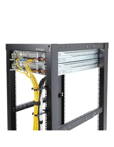 StarTech.com Anilla Pasacables en D Vertical 1U para Gestión de Cableado en Armarios Racks - Guiacables 4,5x10cm