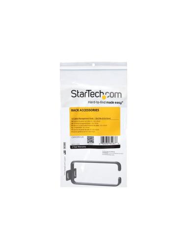 StarTech.com Anilla Pasacables en D Vertical 1U para Gestión de Cableado en Armarios Racks - Guiacables 4,5x10cm