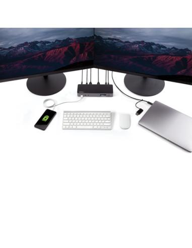 StarTech.com Docking Station Universal para Portátil - Replicador de Puertos Híbrido USB-C/-A - 2x HDMI y DP 4K - PD 60W - Mac /