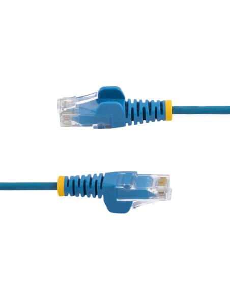 StarTech.com Cable Cat6 de 2,5m - Delgado - con Conectores RJ45 sin Enganches - Azul