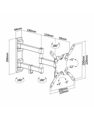 AISENS WT42TSLE-011 soporte para TV 106,7 cm (42") Negro