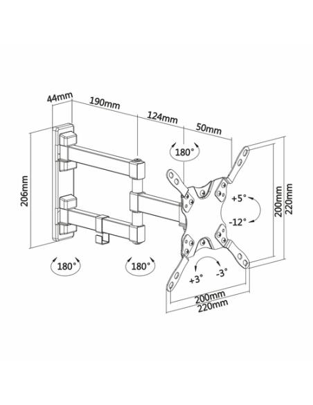 AISENS WT42TSLE-011 soporte para TV 106,7 cm (42") Negro