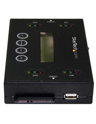 StarTech.com Clonador y Borrador Independiente 1:1 para Memorias USB y Unidades de Disco Duro y SSD SATA - con Pantalla LCD - TA