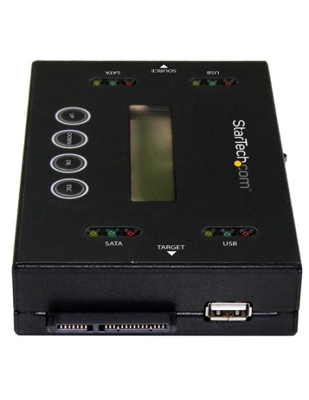 StarTech.com Clonador y Borrador Independiente 1:1 para Memorias USB y Unidades de Disco Duro y SSD SATA - con Pantalla LCD - TA