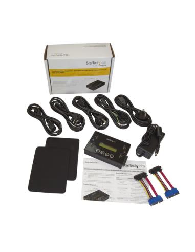 StarTech.com Clonador y Borrador Independiente 1:1 para Memorias USB y Unidades de Disco Duro y SSD SATA - con Pantalla LCD - TA