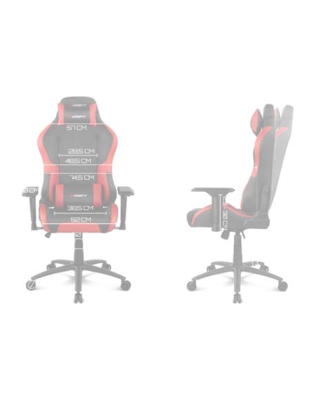 DRIFT DR250 Silla para videojuegos de PC Asiento acolchado tapizado Negro, Rojo
