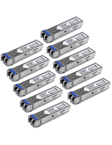 StarTech.com Paquete de 10 Módulos SFP Compatibles con Cisco GLC-LH-SMD - 1000BASE-LX/LH - Fibra Monomodo 1GbE - SFP Ethernet Gi
