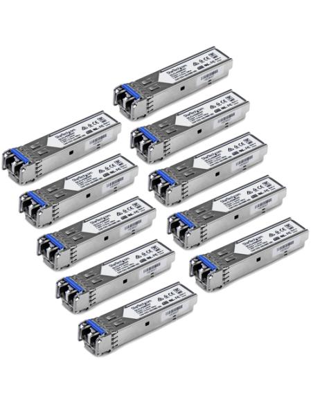 StarTech.com Paquete de 10 Módulos SFP Compatibles con Cisco GLC-LH-SMD - 1000BASE-LX/LH - Fibra Monomodo 1GbE - SFP Ethernet Gi