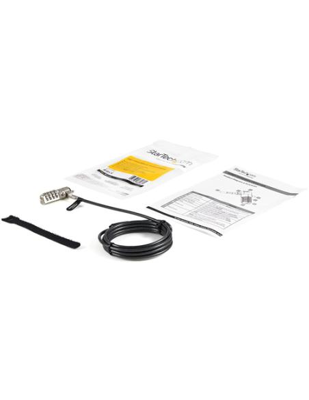 StarTech.com Cable con Candado de Seguridad con Clave para Ordenador Portátil - con Bisagra Giratoria - con Candado de Combinaci