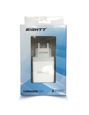 Eightt EQC2V2 cargador de dispositivo móvil Universal Gris, Blanco Corriente alterna Carga rápida Interior