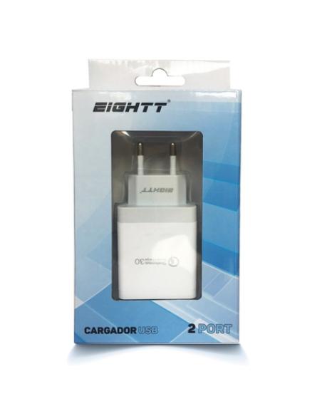 Eightt EQC2V2 cargador de dispositivo móvil Universal Gris, Blanco Corriente alterna Carga rápida Interior