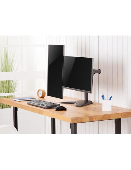 Equip Soporte de sobremesa económico para dos monitores de 17"-32