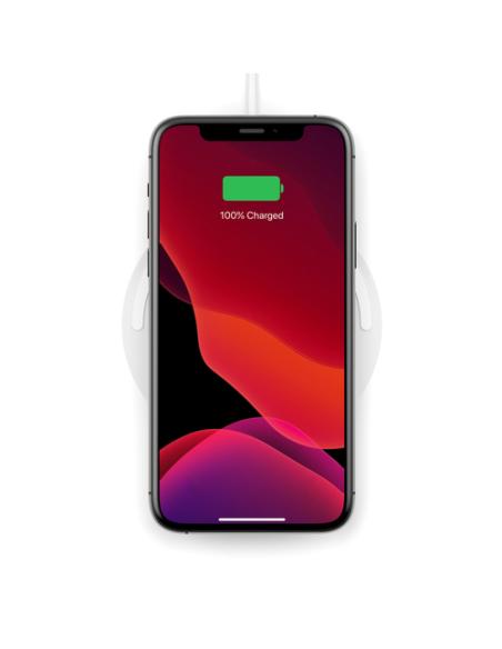 Belkin WIA001BTWH cargador de dispositivo móvil Teléfono Blanco Corriente alterna Cargador inalámbrico Carga rápida Auto