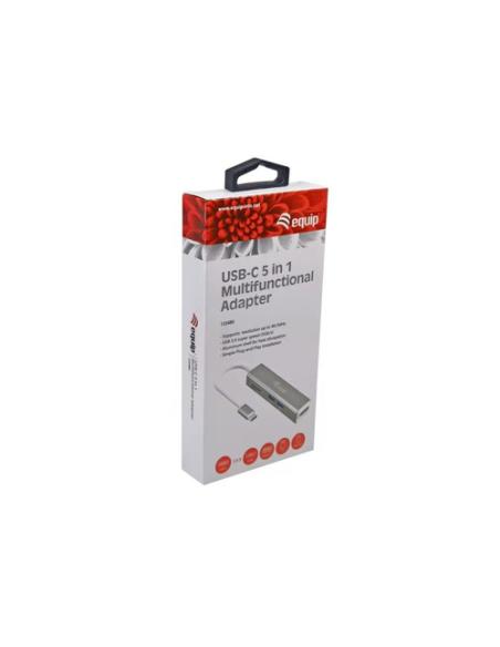 Equip Adaptador multifunción USB-C 5 en 1, HDMI , USB 3.2 Gen 1 , TF/Micro SD