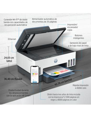 HP Smart Tank 7306 Inalámbrico All-in-One Color Impresora, Impresión a doble cara; Copiadora y escáner