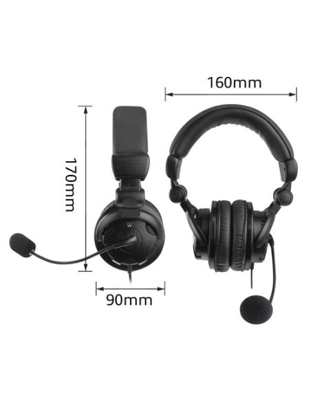 Ewent EW3564 auricular y casco Auriculares Alámbrico Diadema Llamadas/Música Negro