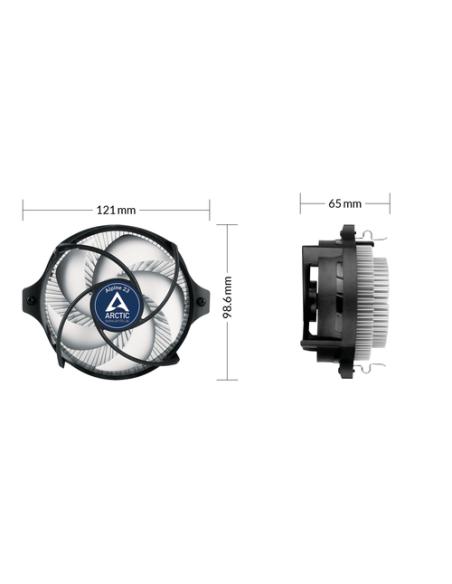 ARCTIC Alpine 23 - Compact AMD CPU-Cooler Procesador Refrigerador de aire 9 cm Aluminio, Negro 1 pieza(s)