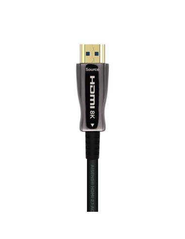 AISENS Cable HDMI V2.1 AOC Ultra Alta Velocidad / HEC 8k@60Hz 4k@120Hz 4:4:4 48Gbps, A/M-A/M, Negro, 60m