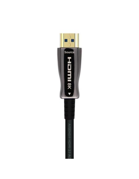 AISENS Cable HDMI V2.1 AOC Ultra Alta Velocidad / HEC 8k@60Hz 4k@120Hz 4:4:4 48Gbps, A/M-A/M, Negro, 60m