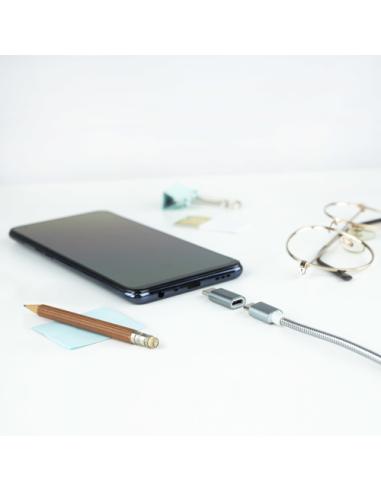 Nanocable Adaptador USB-C a Micro USB, USB-C/M-Micro B/H, Aluminio, Gris