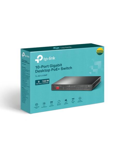 TP-Link TL-SG1210MP switch No administrado Gigabit Ethernet (10/100/1000) Energía sobre Ethernet (PoE) Negro