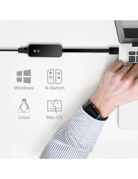 TP-Link UE306 base para portátil y replicador de puertos Negro