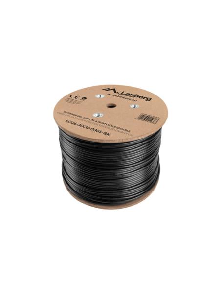 Lanberg LCU6-30CU-0305-BK cable de red Negro 305 m Cat6 U/UTP (UTP)