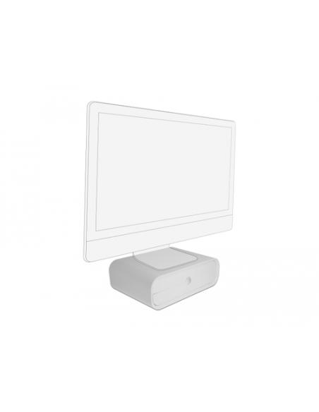DeLOCK Soporte de monitor con dos cajones blancos