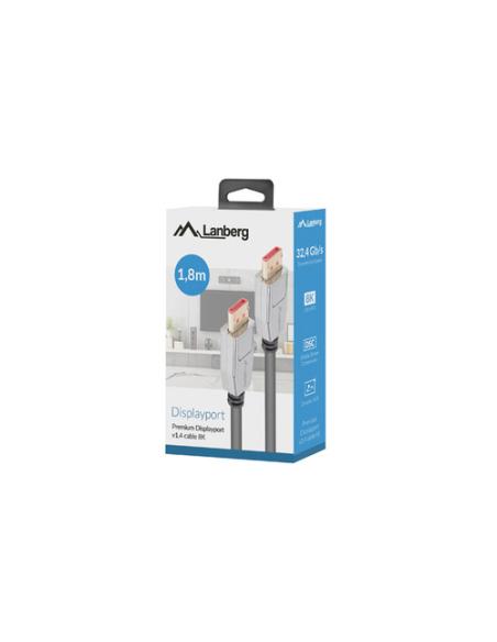 Lanberg CA-DPDP-20CU-0018-BK cable DisplayPort 1,8 m Negro, Plata