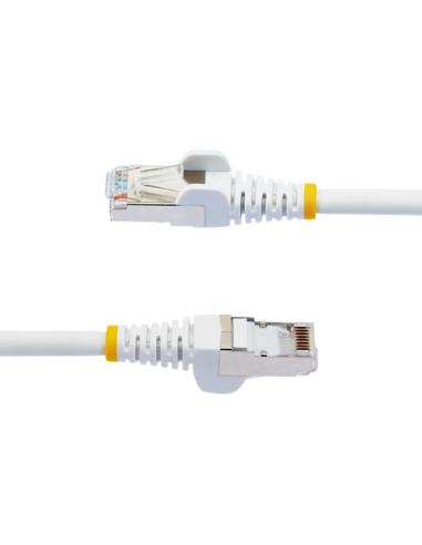 StarTech.com Cable de 1m de Red Ethernet CAT6a - Blanco - Low Smoke Zero Halogen (LSZH) - 10GbE - 500MHz - PoE++ de 100W - Snagl