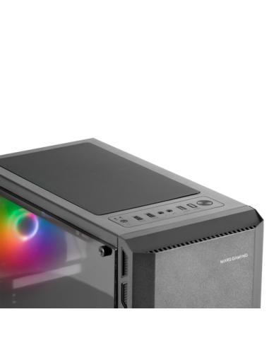 Mars Gaming MC-X2, Caja PC Gaming ATX, Frontal Acero FRGB, 2 Ventiladores 12cm FRGB, Ventana Lateral Completa, Negro