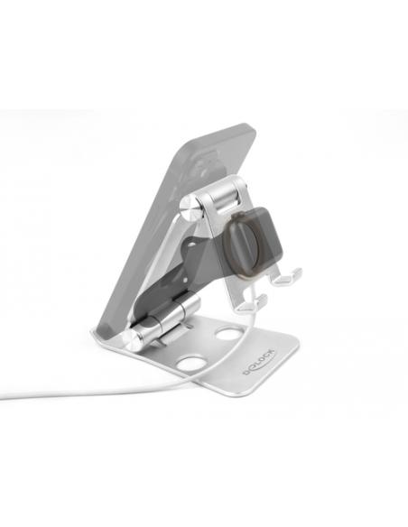 DeLOCK Soporte para teléfono inteligente y reloj inteligente ajustable negro