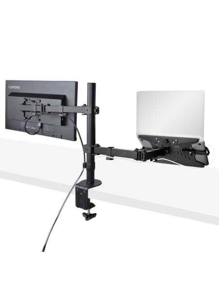StarTech.com Brazo Soporte Ajustable para Monitor con Bandeja VESA para un Ordenador Portátil de 4,5kg y una Pantalla de hasta 3