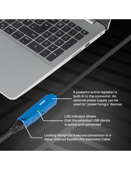 Lindy 43229 cable USB USB 3.2 Gen 1 (3.1 Gen 1) 15 m USB A Negro