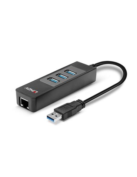 Lindy 43176 hub de interfaz USB 3.2 Gen 1 (3.1 Gen 1) Type-A 5000 Mbit/s Negro