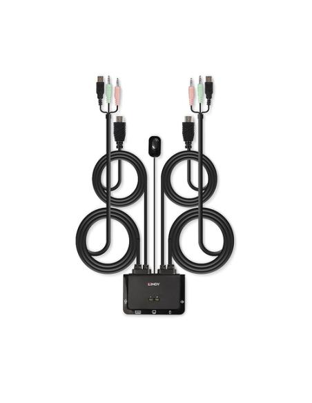 Lindy 42340 interruptor KVM Negro