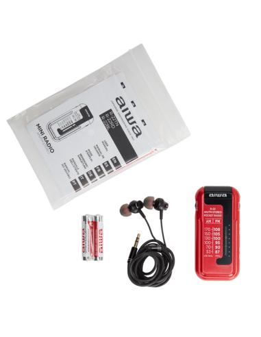 Aiwa R-22RD radio Personal Analógica Rojo