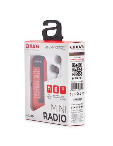 Aiwa R-22RD radio Personal Analógica Rojo