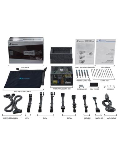 Seasonic PRIME Fanless PX unidad de fuente de alimentación 450 W 20+4 pin ATX ATX Negro