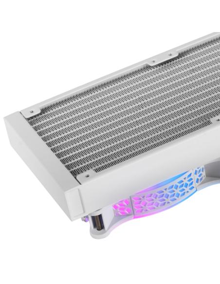 Mars Gaming ML-ULTRA240 Blanco, Refrigeración Líquida CPU, TDP 500W, Espejo Infinito, 2 Ventiladores Silenciosos FDB ARGB, Tubos
