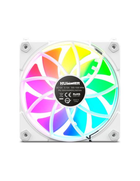 NOX Hummer EASY LINK Carcasa del ordenador Refrigerador de aire 12 cm Blanco 3 pieza(s)
