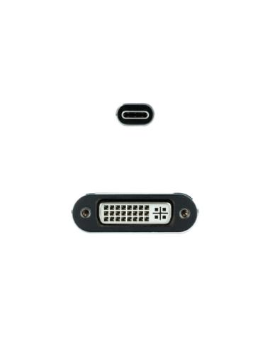 Nanocable Conversor USB-C a DVI-D, 15 cm, Gris