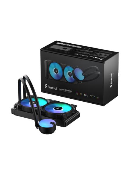 Fractal Design Lumen S24 v2 RGB Procesador Sistema de refrigeración líquida todo en uno 12 cm Negro 1 pieza(s)