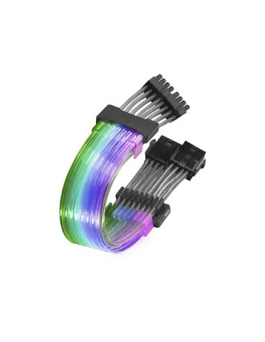 Mars Gaming MCA-16, Cable Extensor ARGB 8+8pin PCIe para Tarjeta Gráfica, LEDs Ultrabrillantes, Compatibilidad Total, AWG18 de C