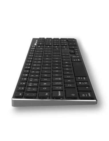 NGS FORTUNE-BT, QWERTY, PT teclado Universal Bluetooth Portugués Negro, Plata
