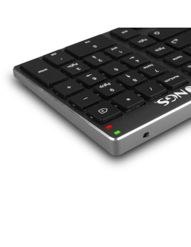 NGS FORTUNE-BT, QWERTY, PT teclado Universal Bluetooth Portugués Negro, Plata